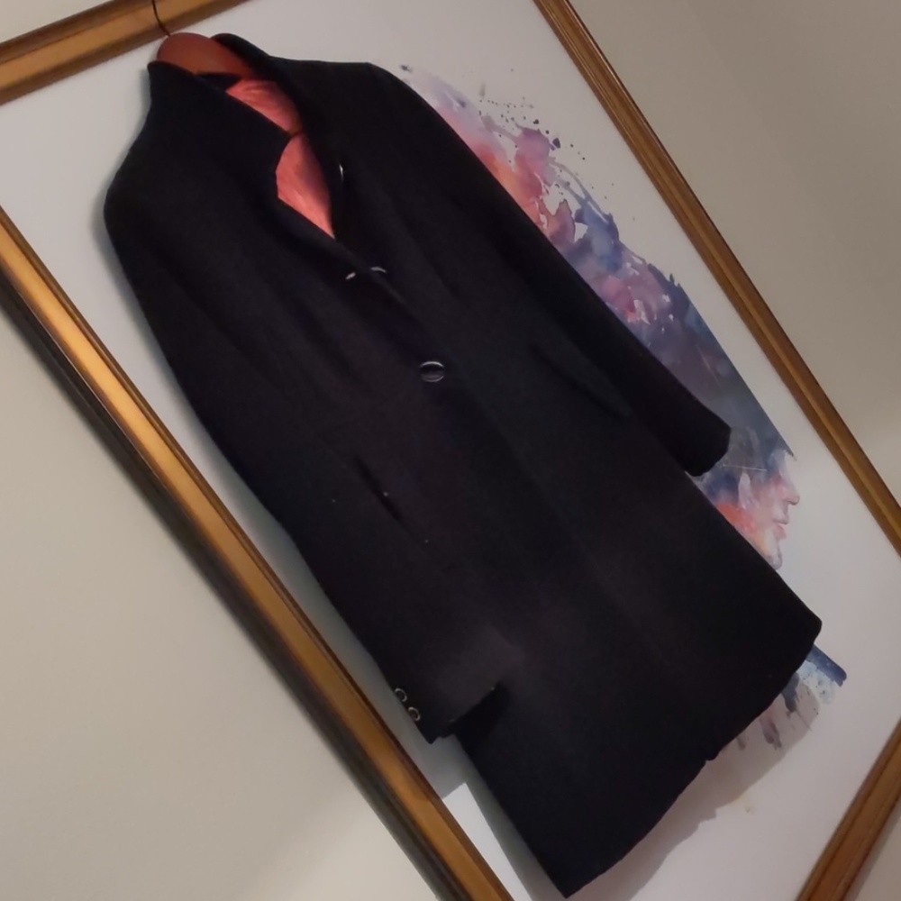 Black JCrew classic wool jacket peacoat